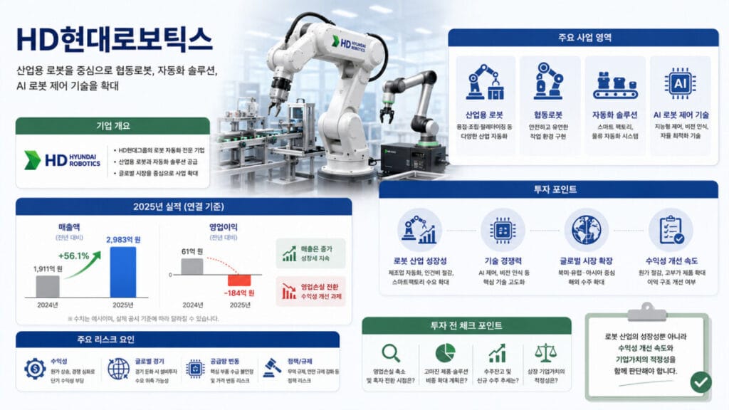 현대로보틱스 상장 체크포인트 인포그래픽