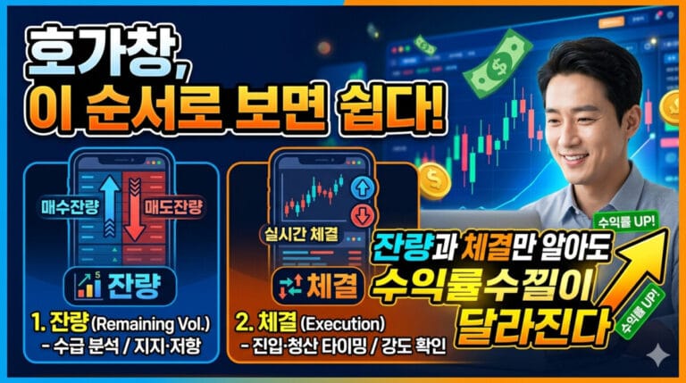 호가창 보는 법을 쉽게 설명하는 주식 초보용 썸네일 이미지