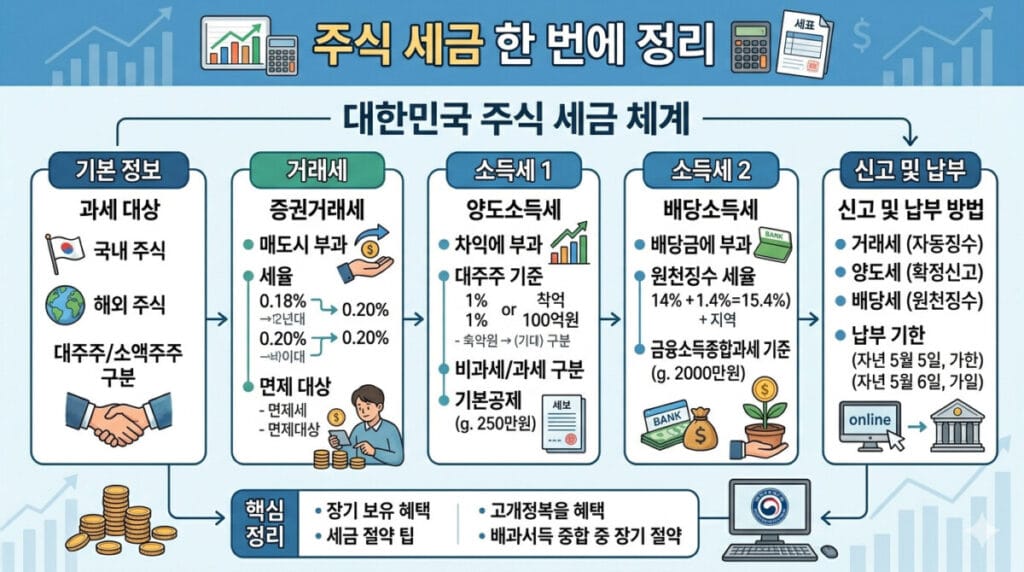 주식 세금 한 번에 정리한 다이어그램
