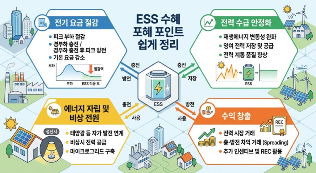 ESS 관련주 포인트 정리 다이어그램