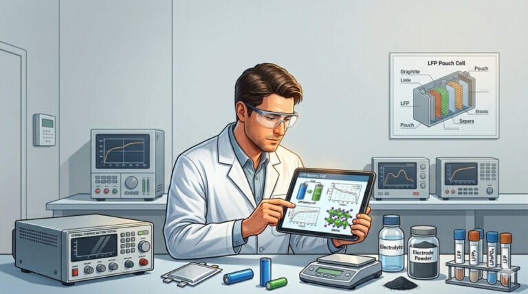 LFP 배터리 연구자의 모습 일러스트
