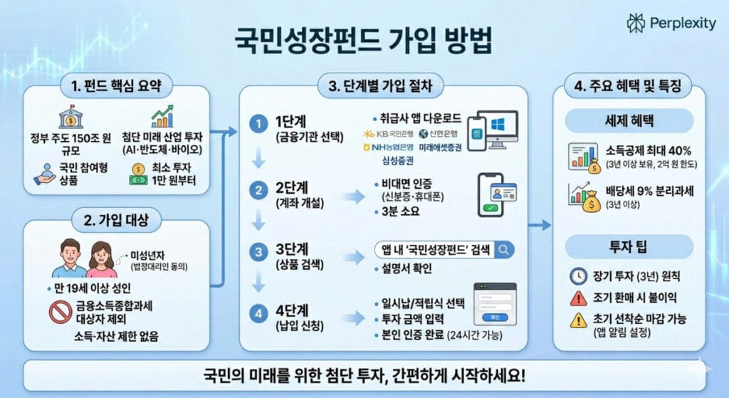 국민 성장펀드 가입 방법 다이어그램
