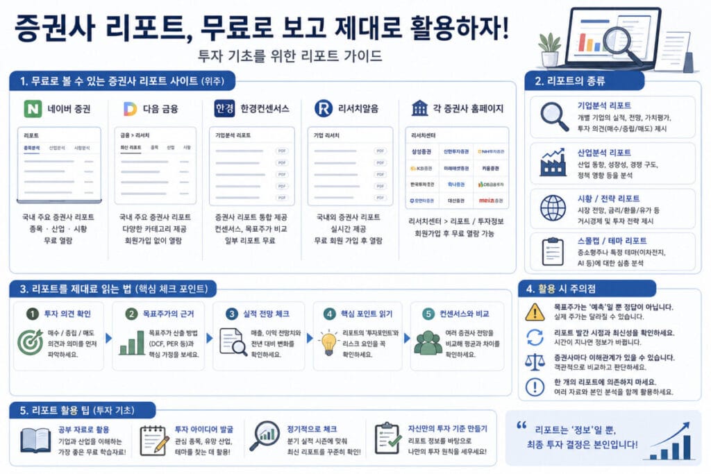 증권사 리포트 보는 곳 활용법 인포그래픽