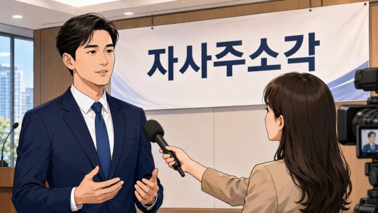 자사주소각 인터뷰하고 있는 대표자의 모습