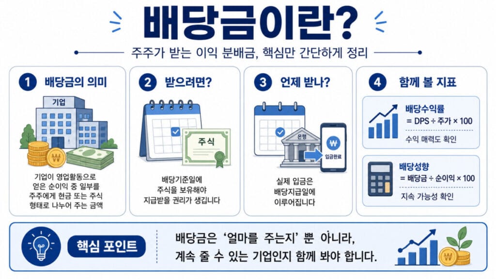 배당금 핵심포인트 인포그래픽