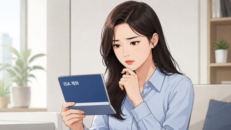 ISA 계좌 단점 때문에 통장을 들고 고민하는 여성
