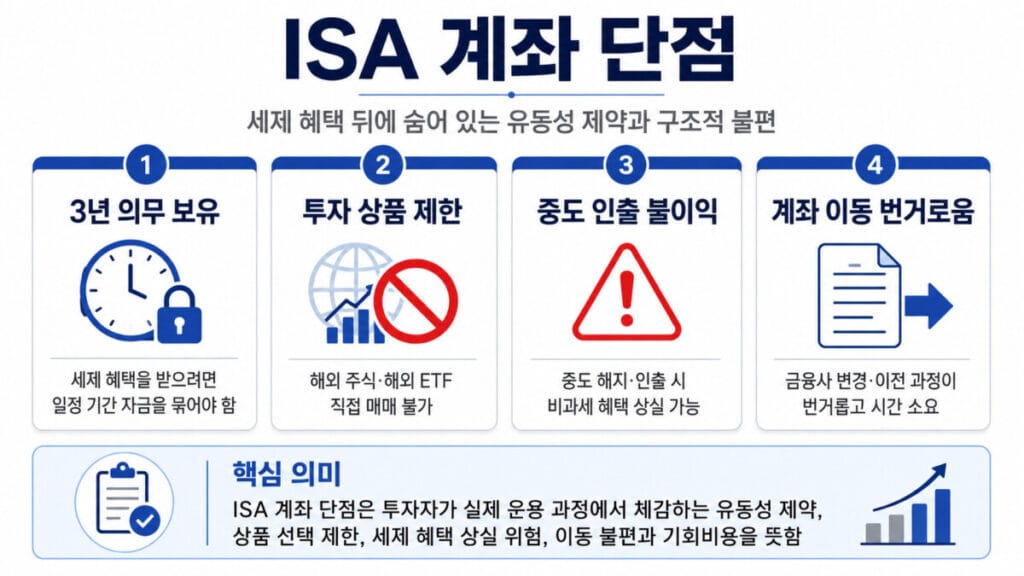 ISA 계좌 단점 4가지 인포그래픽