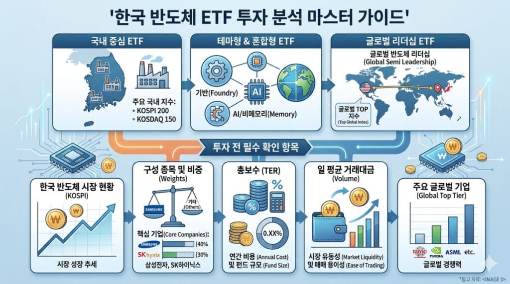 반도체 ETF 한국 기업 투자분석 가이드 인포그래픽