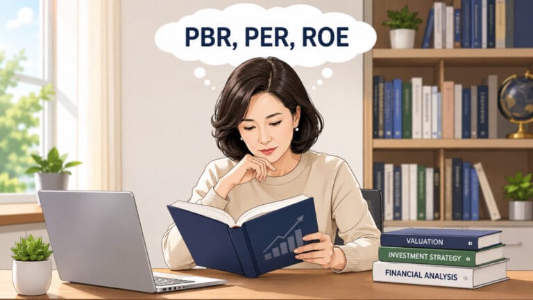 PBR PER ROE 개념을 공부중인 중년의 여성투자자
