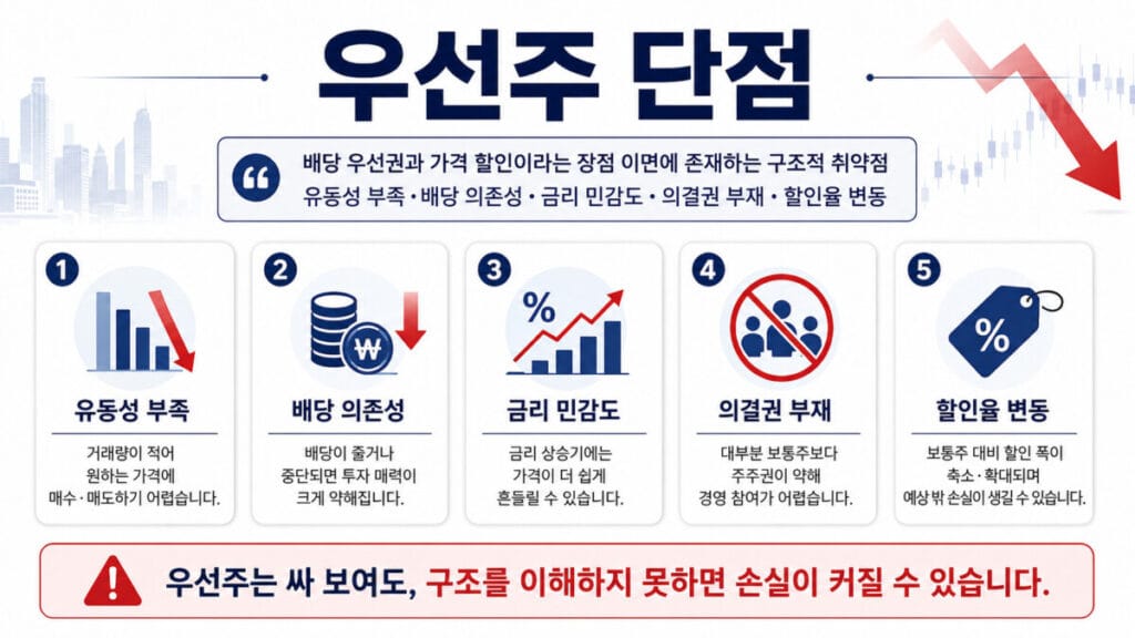 우선주 단점 인포그래픽