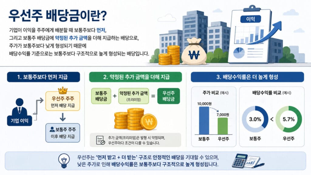 우선주 배당금 뜻 인포그래픽