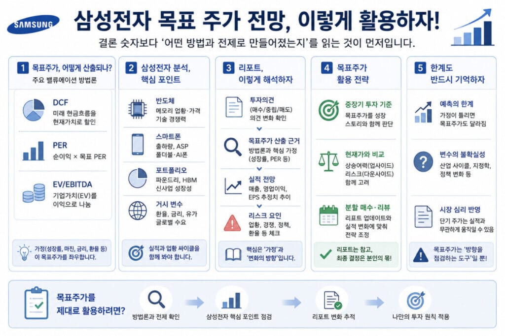 삼성전자 목표 주가 전망 5단계 인포그래픽