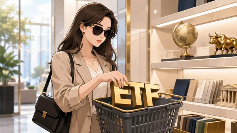반도체 소부장 ETF 장바구니에 담고 있는 여성 투자자