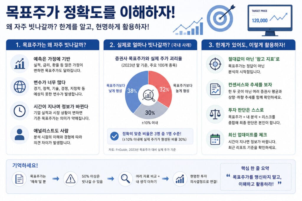 목표주가 정확도 이해 인포그래픽