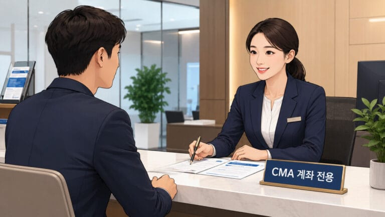 CMA 계좌 개설을 상담하는 모습