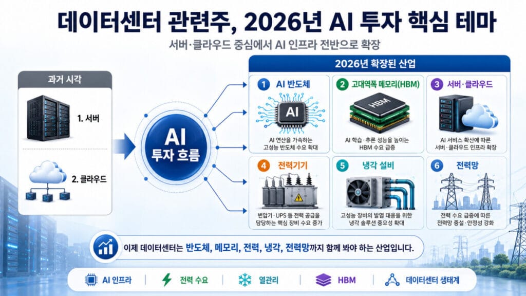 데이터센터 관련주 투자 핵심 인포그래픽