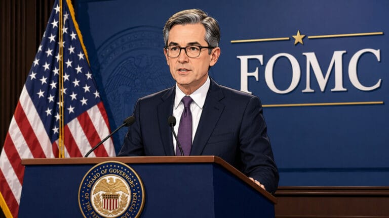 FOMC 일정에 맞춰 발표하는 남성