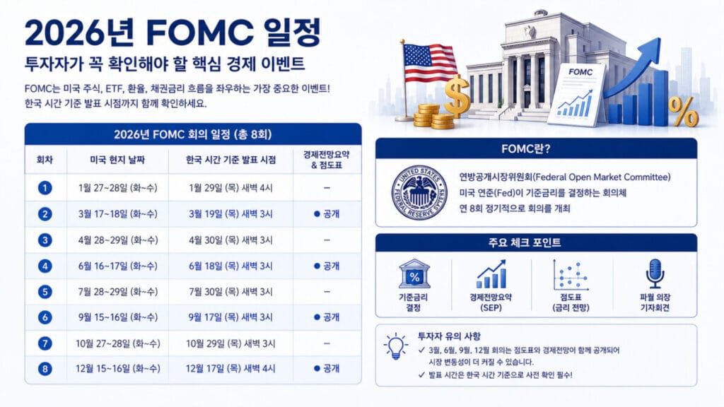 2026년 FOMC 일정표 인포그래픽