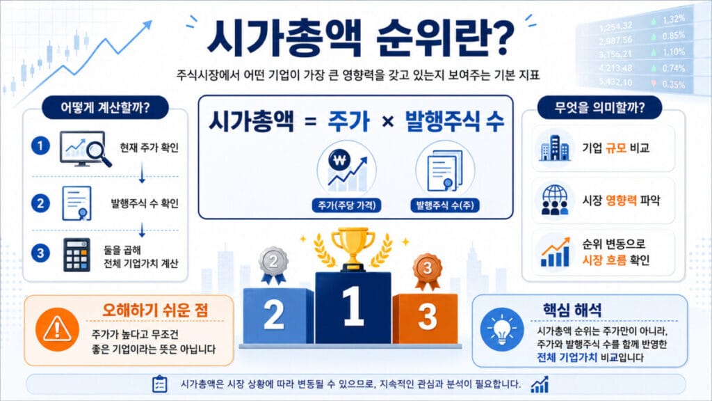 시가총액 순위 인포그래픽