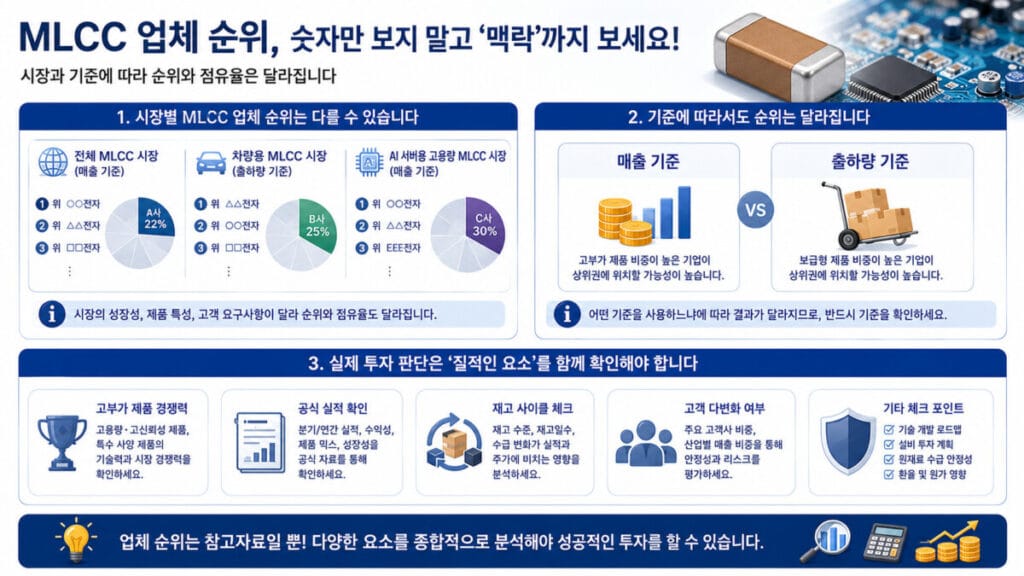 MLCC 업체 순위 핵심포인트 3가지 인포그래픽