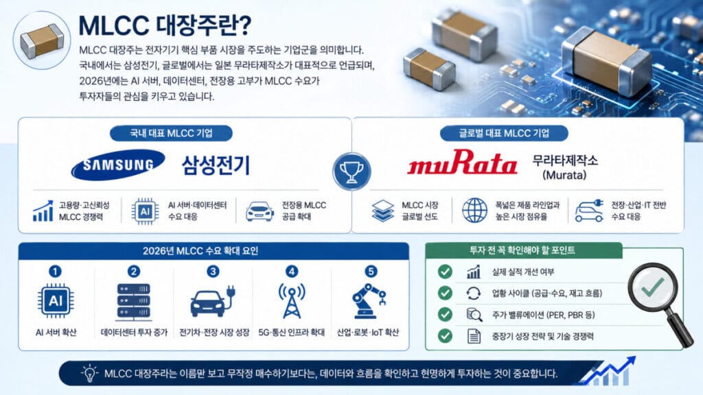 mlcc 대장주 삼성전기와 무라타제작소 인포그래픽