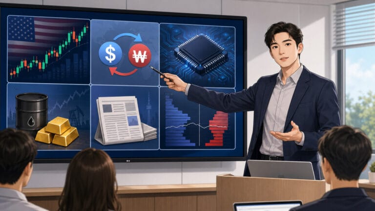 야간 선물 보는 법 강의하고 있는 남성 강사