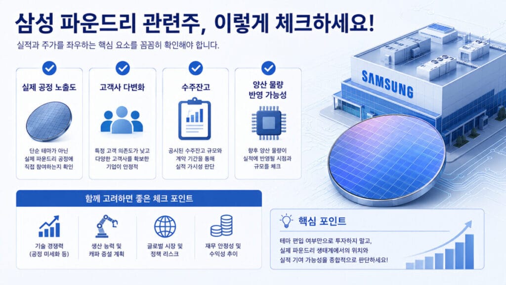 삼성 파운드리 관련주 체크 핵심 포인트 인포그래픽