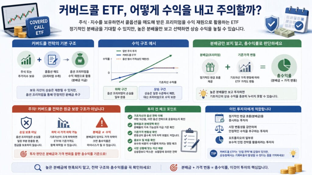 커버드콜 ETF 설명 인포그래픽