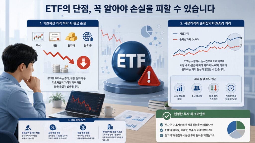etf 단점 체크리스트 인포그래픽