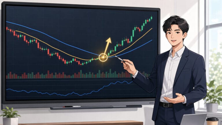 골든크로스 검색 방법 설명하는 강사