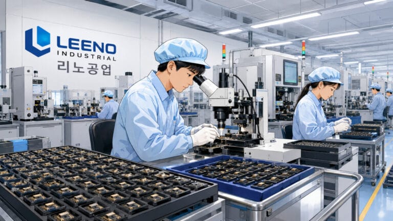 리노공업 주가 전망을 밝게 하는 반도체 테스트 소켓을 생산하는 모습