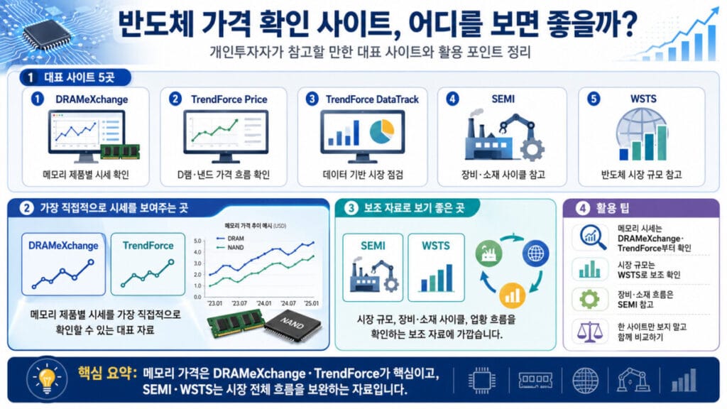 반도체 가격 사이트 활용법 인포그래픽