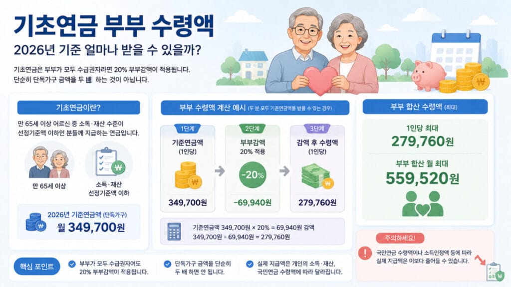 기초연금 부부 수령액 계산 인포그래픽