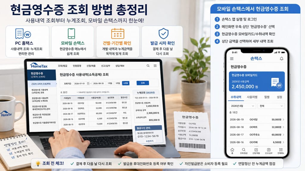현금영수증 조회 방법 총정리 인포그래픽