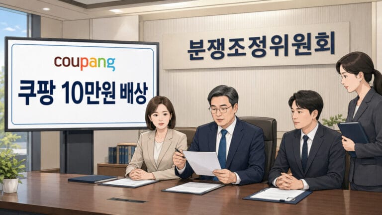 분쟁조정위원회에서 쿠팡 보상 쿠폰 결정하는 모습