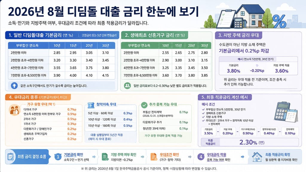 디딤돌 대출 금리 한눈에 보기 인포그래픽