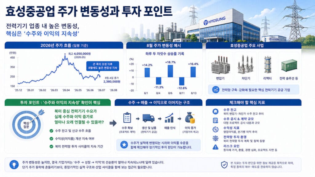효성 중공업 주가 투자 포인트 인포그래픽