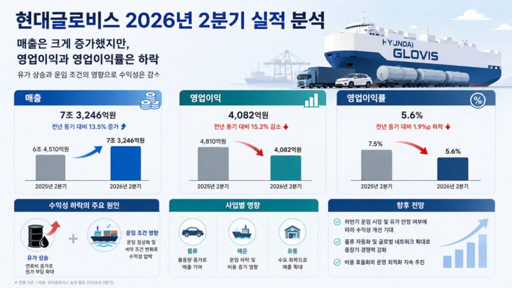 현대글로비스 주가 전망을 위한 실적 분석 인포그래픽