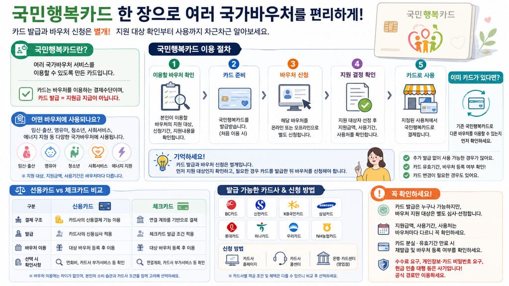 국민행복카드 이용절차 인포그래픽