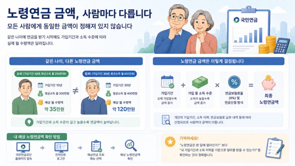 노령연금 금액 키포인트 인포그래픽
