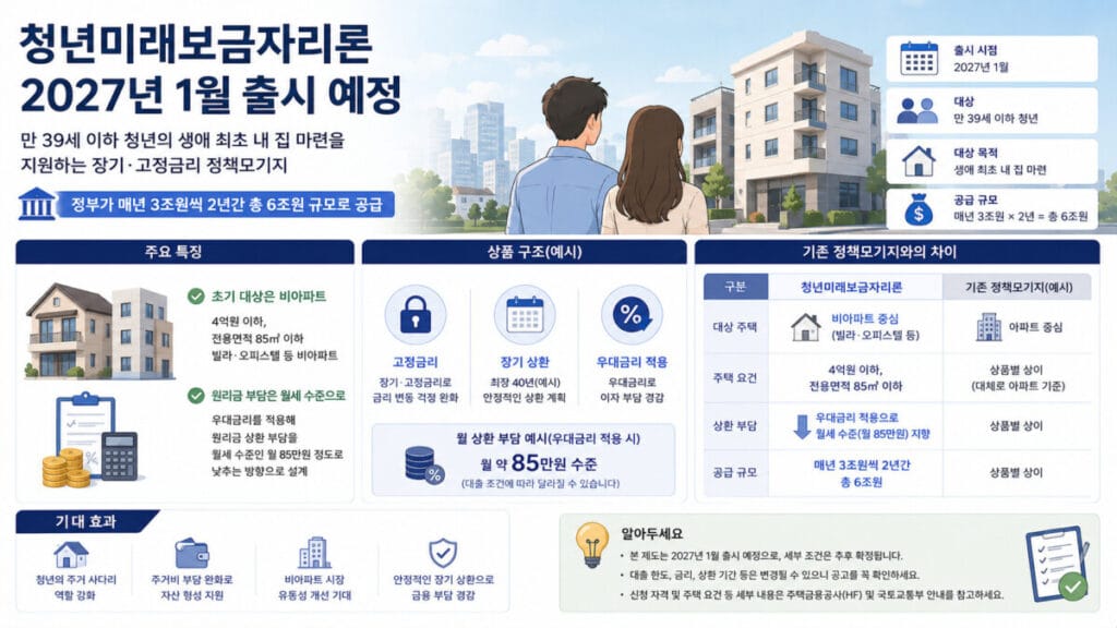 청년미래보금자리론 주요특징 인포그래픽