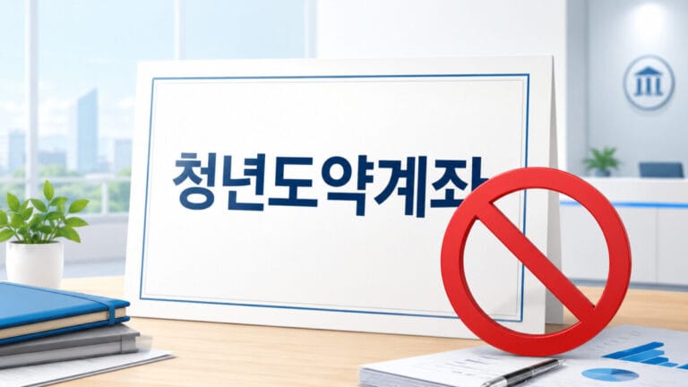 청년도약계좌 신규 발급이 금지되어 금지표시가 되어 있다