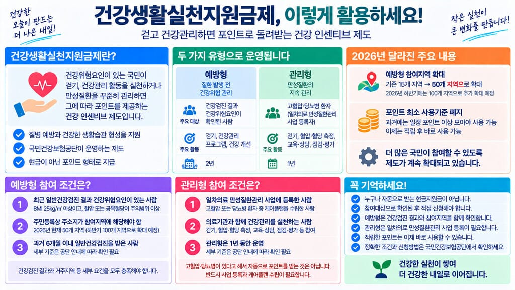 건강생활실천지원금 활용 인포그래픽
