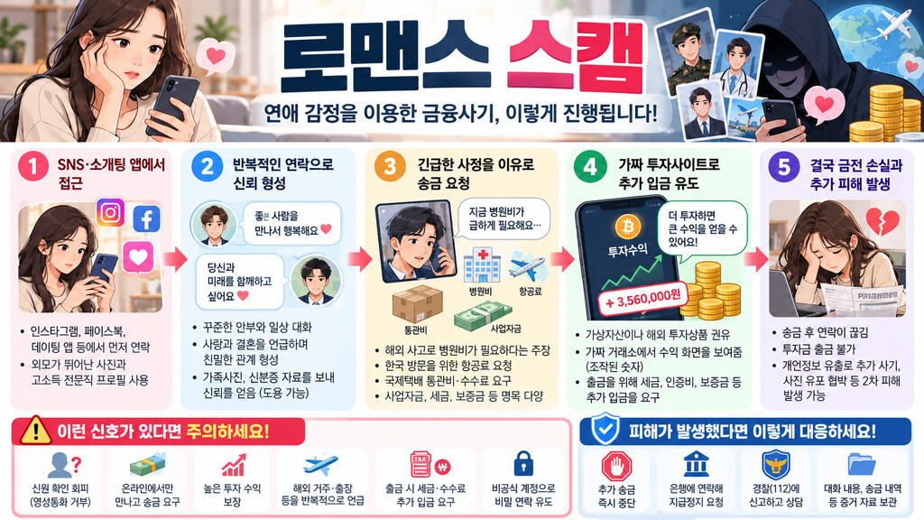 로맨스 스캠 인포그래픽