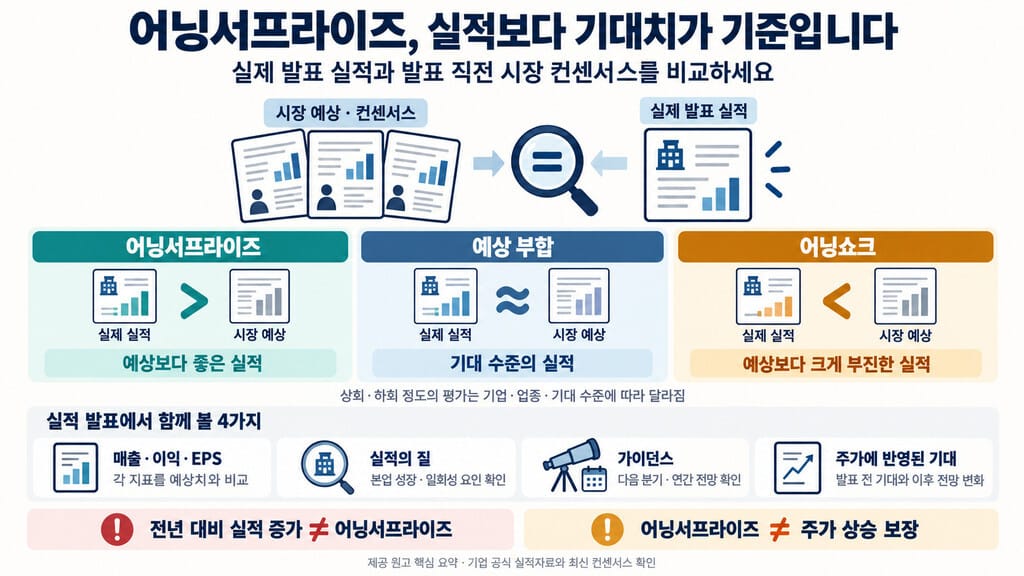 어닝서프라이즈 뜻 인포그래픽
